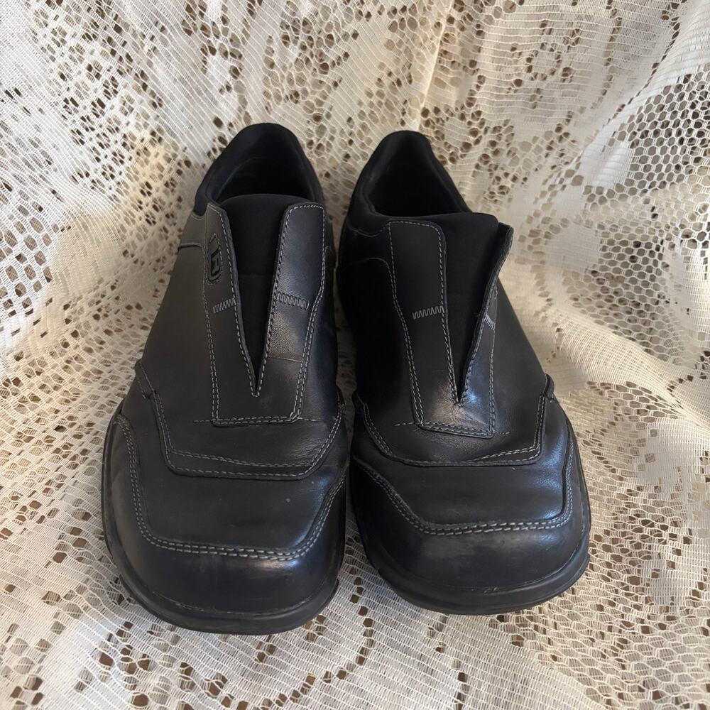 Kenneth Cole Reaction Men's US 9.5 Black Leather Slip On Loafers Shoes